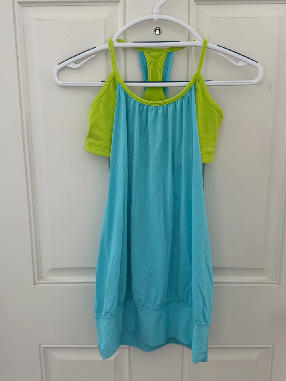 Lululemon No Limits Tank 4 | Angel Blue Antidote Green